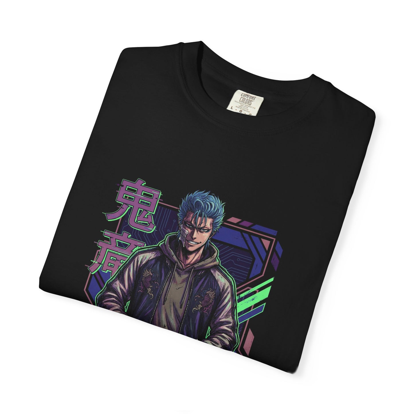 Grimmjow Bleach Unzipped Black Shirt Street Style Vaporwave Portrait Premium T-Shirt