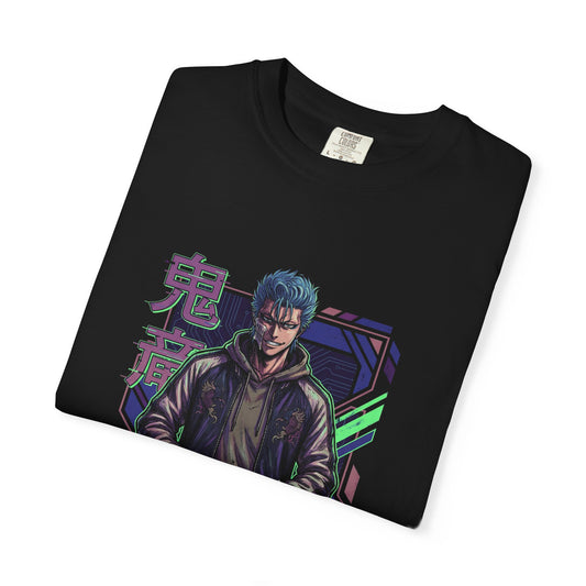 Grimmjow Bleach Unzipped Black Shirt Street Style Vaporwave Portrait Premium T-Shirt