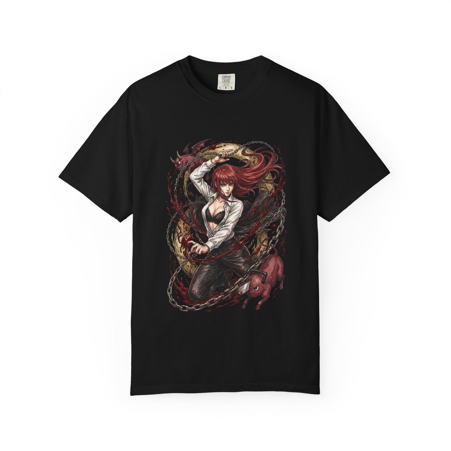 Chainsaw Man Makima Control Devil Red Hair Yellow Eyes Design Premium T-Shirt