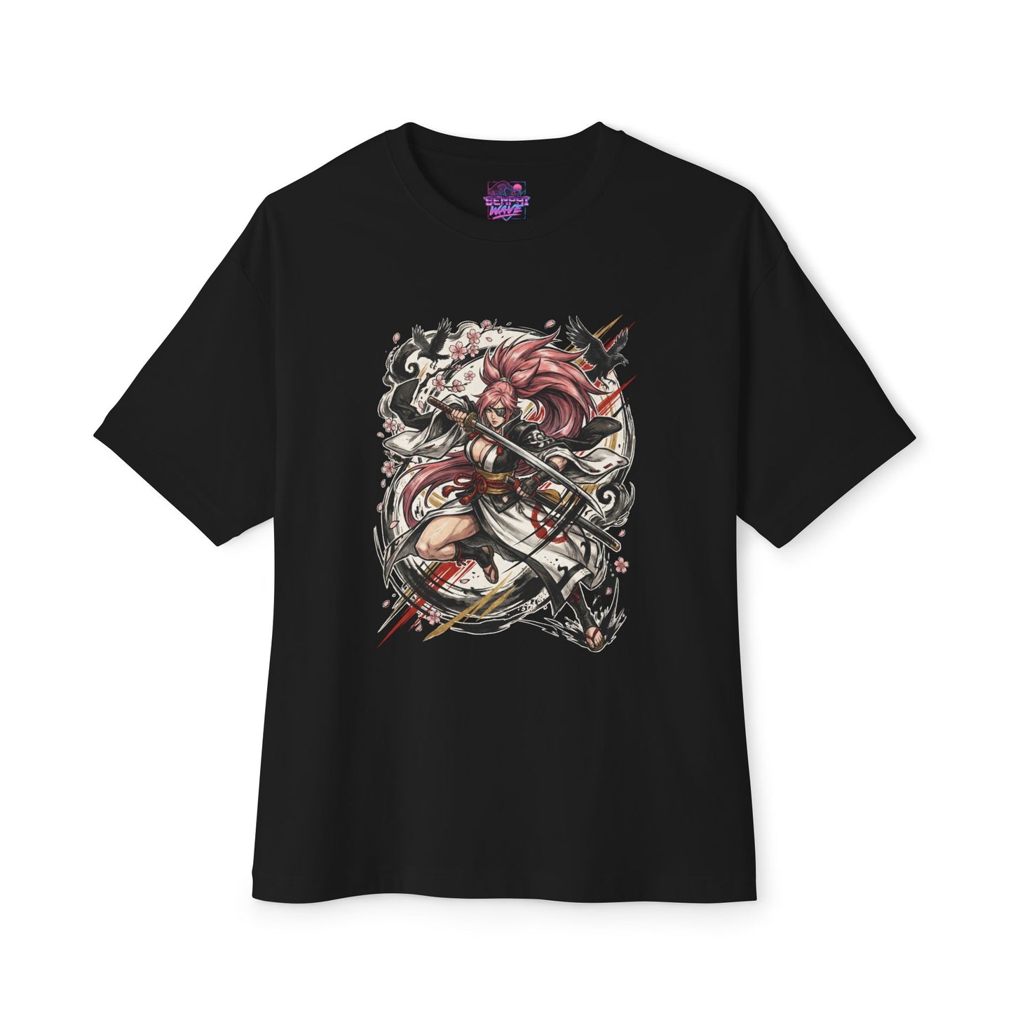 Baiken GG Strive: Black & Red Kimono Design Premium Oversized Unisex T-Shirt