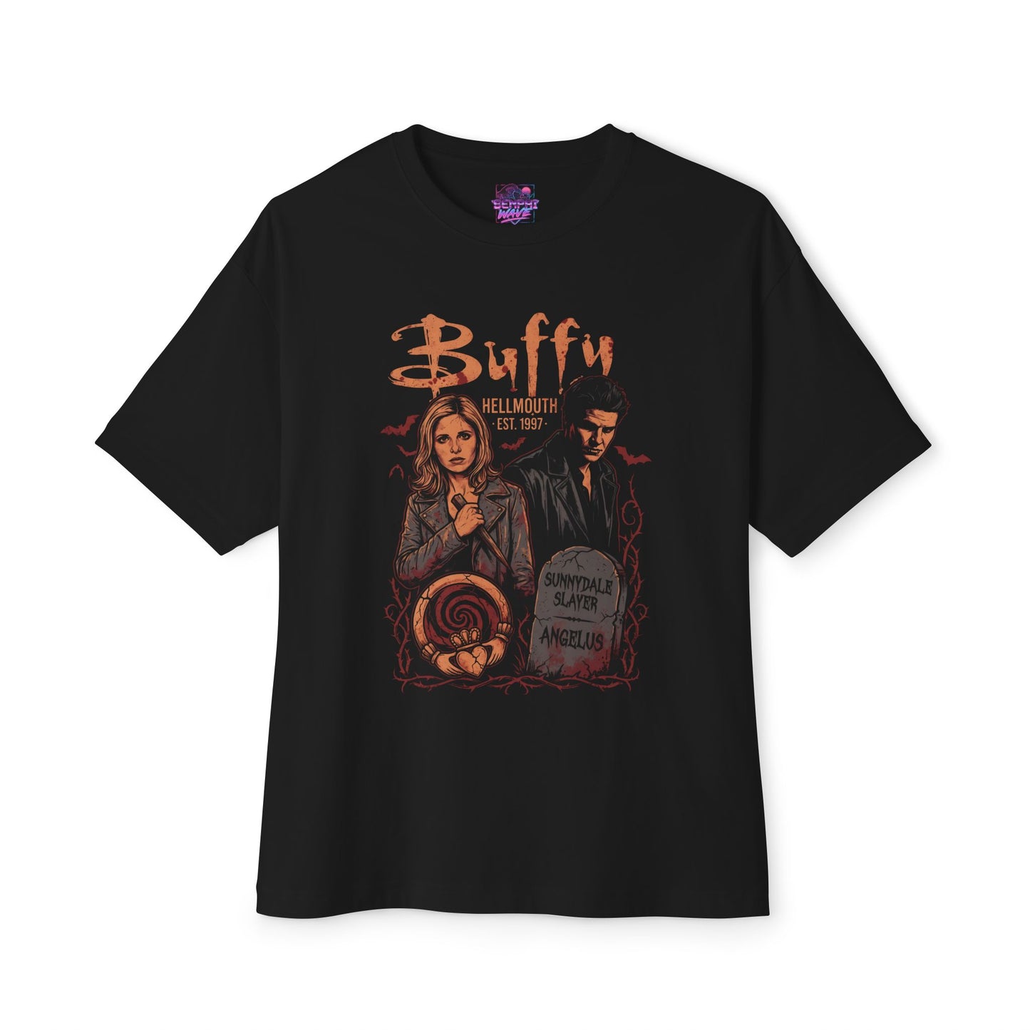 Buffy & Angel Hellmouth Romance – Chosen One & Champion Premium Oversized Unisex T-Shirt