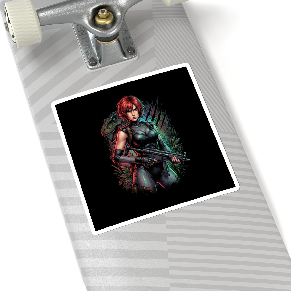 Dino Crisis Regina Red Hair Tactical Gear Portrait Sticker