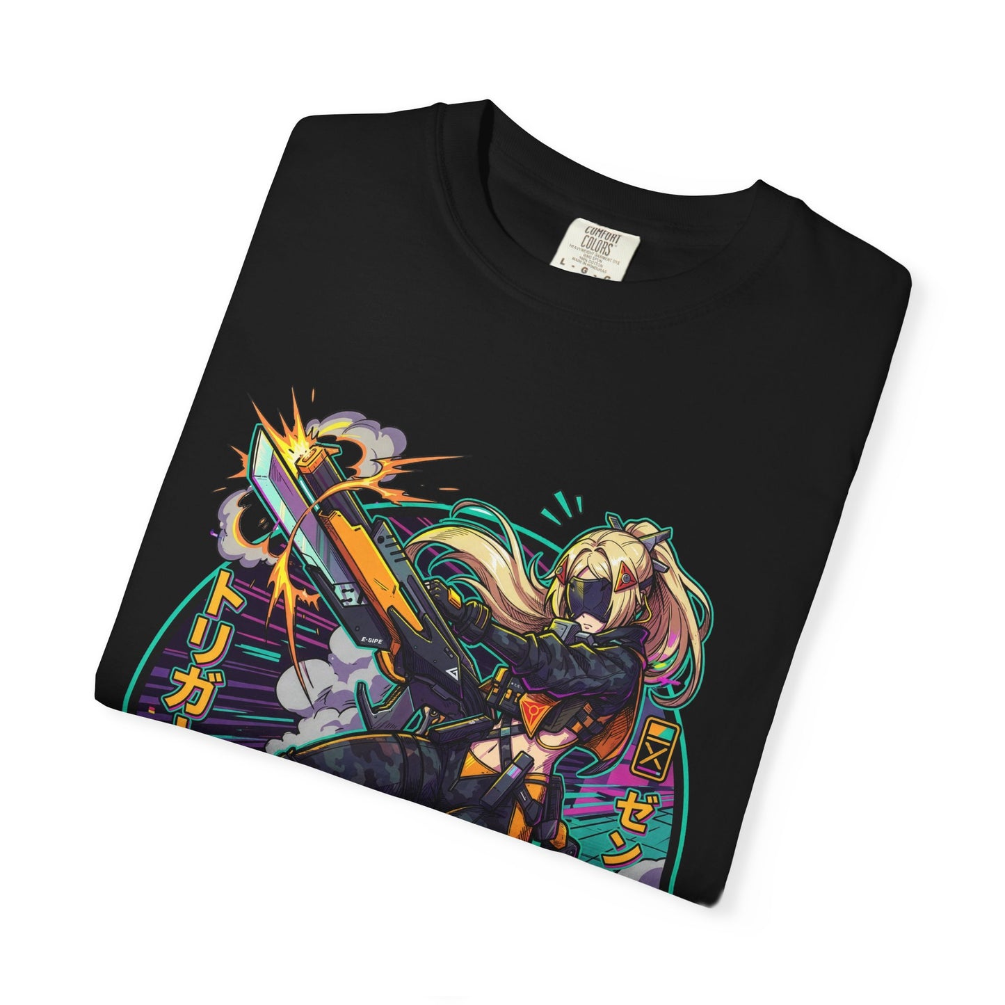 Zenless Zone Zero Trigger Vaporwave Neon Sniper Rifle Premium T-Shirt
