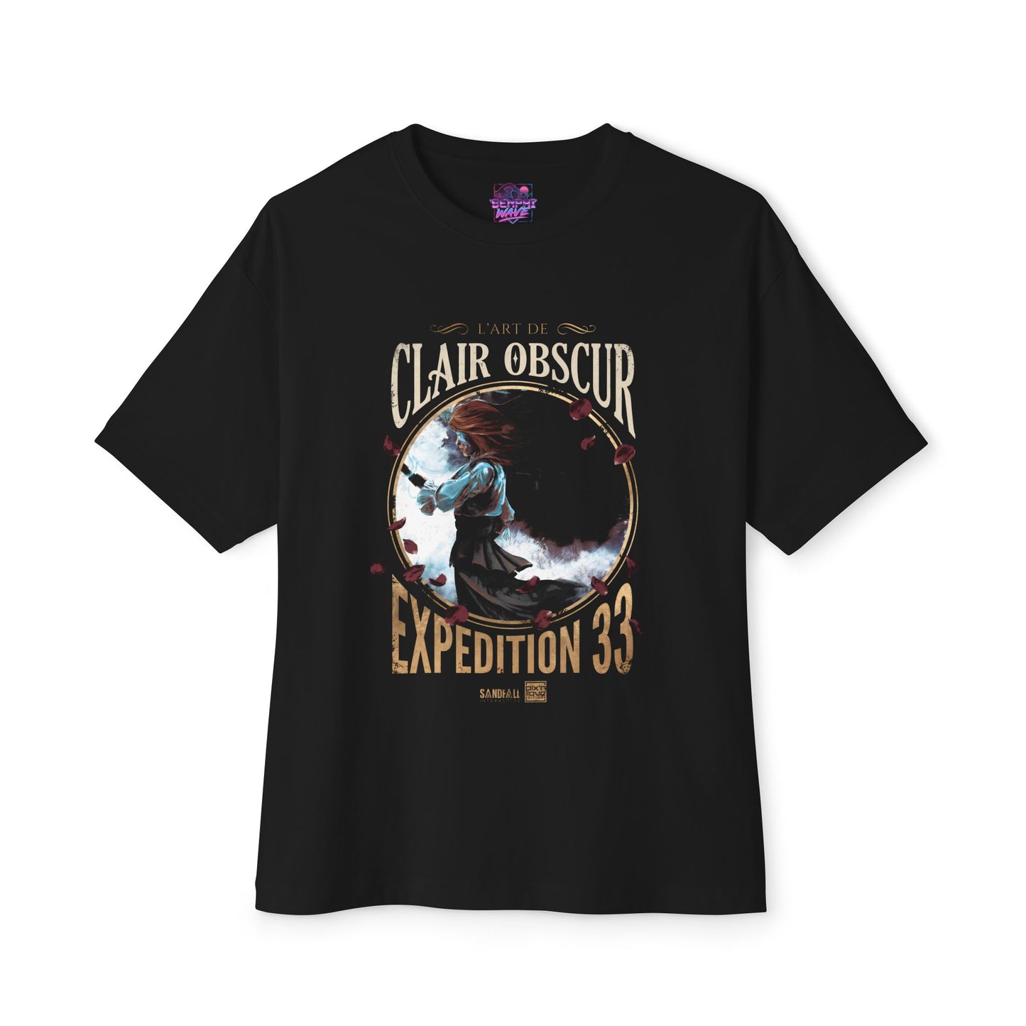 Maelle Clair Obscur Fan Art – Young Swordswoman Rapier Expedition Design Premium Oversized Unisex T-Shirt