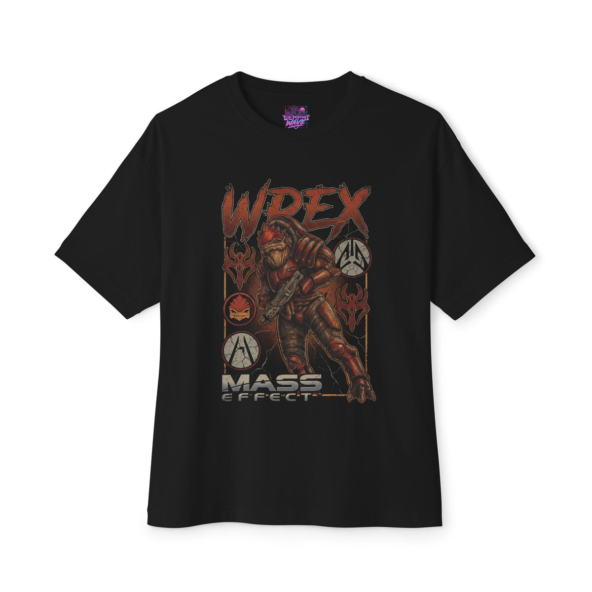 Mass Effect Wrex Krogan Rough Ink Poster Fan Art Oversized T-Shirt