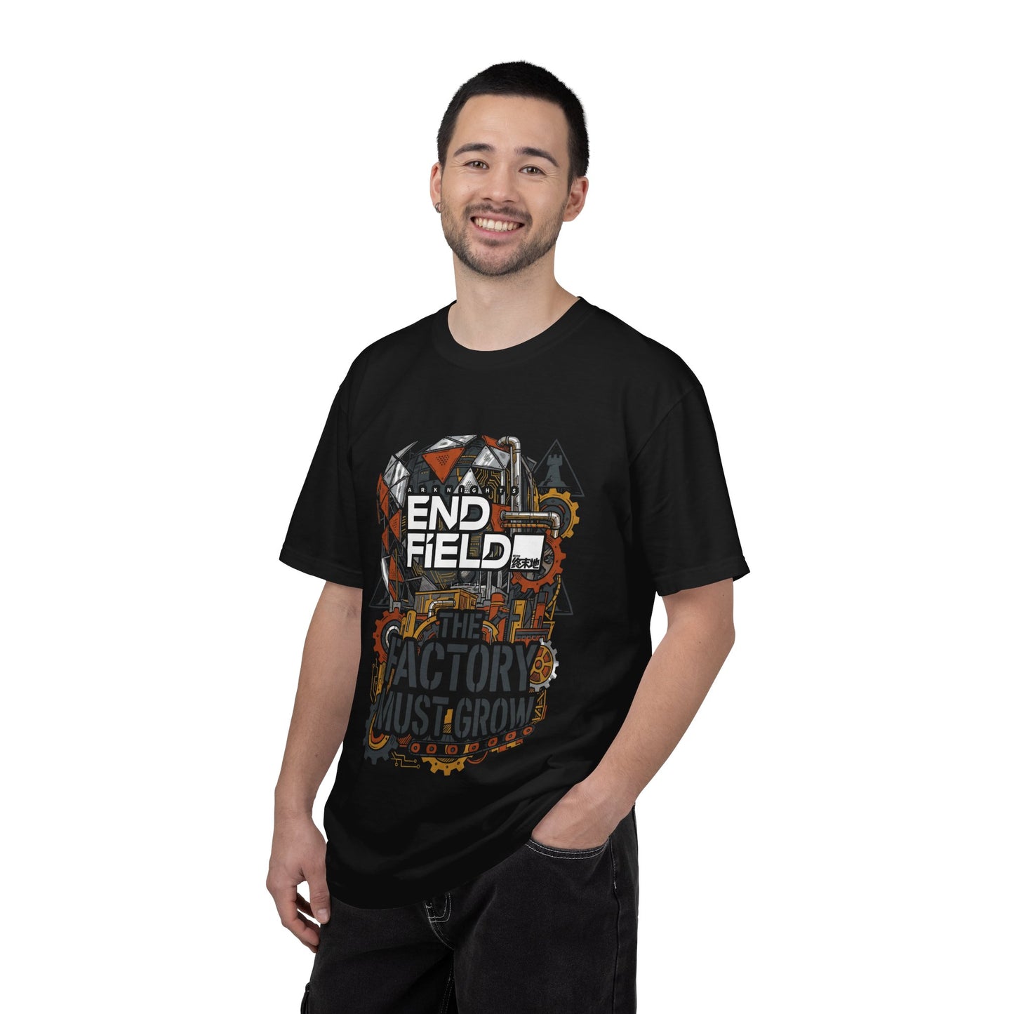 Arknights Endfield Factory Must Grow Meme T-Shirt Retro Factory Automation Base Defense Premium T-Shirt