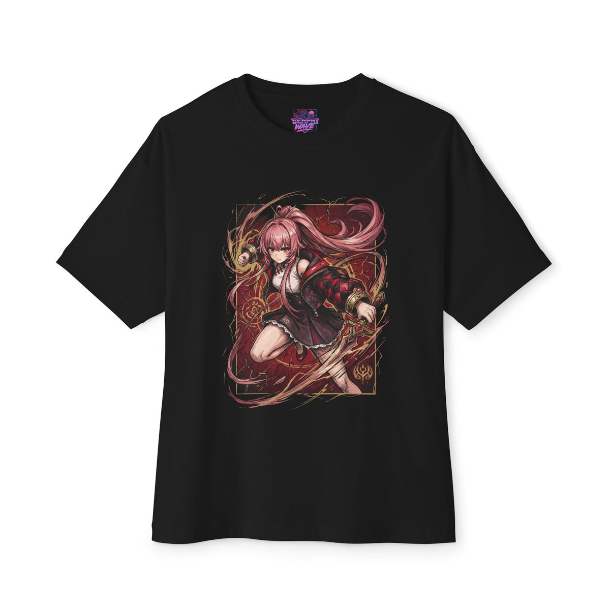 Chaos Zero Nightmare Mei Lin Red Jacket Martial Arts Fan Art Oversized T-Shirt