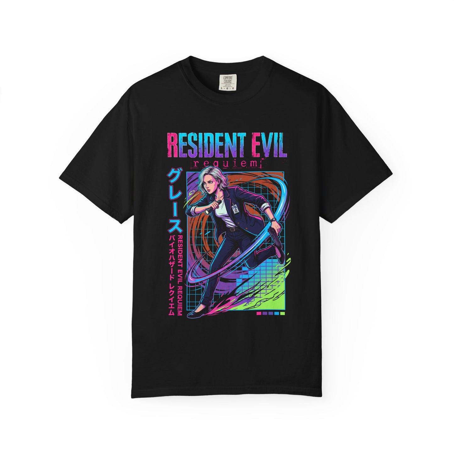 Cyberpunk Synthwave Retro Grace Ashcroft Resident Evil Protagonist 2026 Premium T-Shirt
