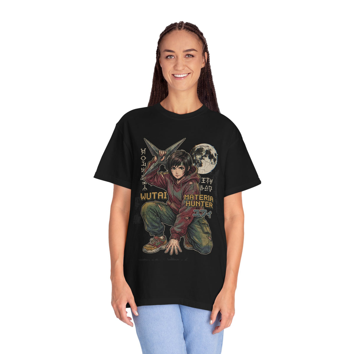 Final Fantasy VII Yuffie Kisaragi Ninja Shuriken Green Top Design Premium T-Shirt