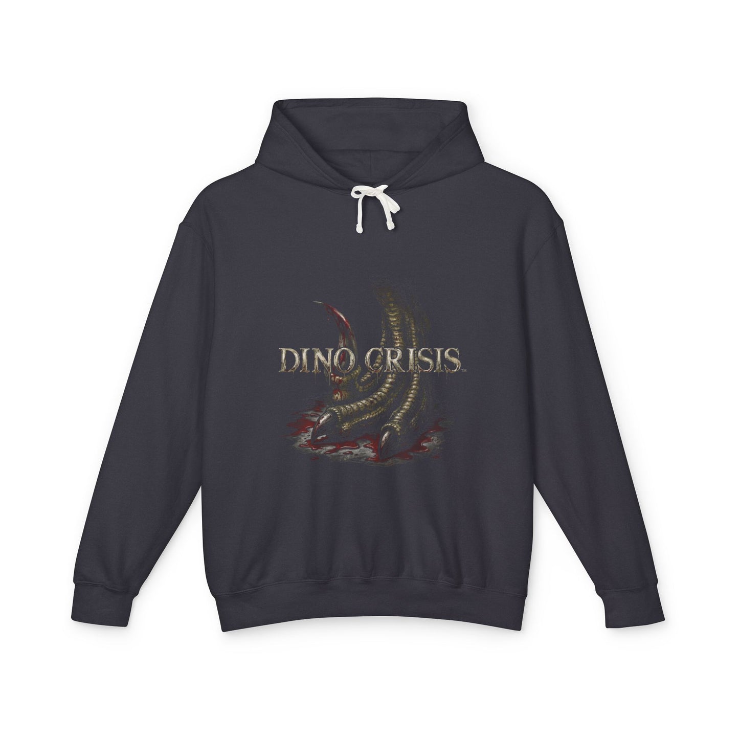 Dino Crisis 1999 Cover Art Velociraptor Claw Bloody Foot Portrait Unisex Premium Hoodie