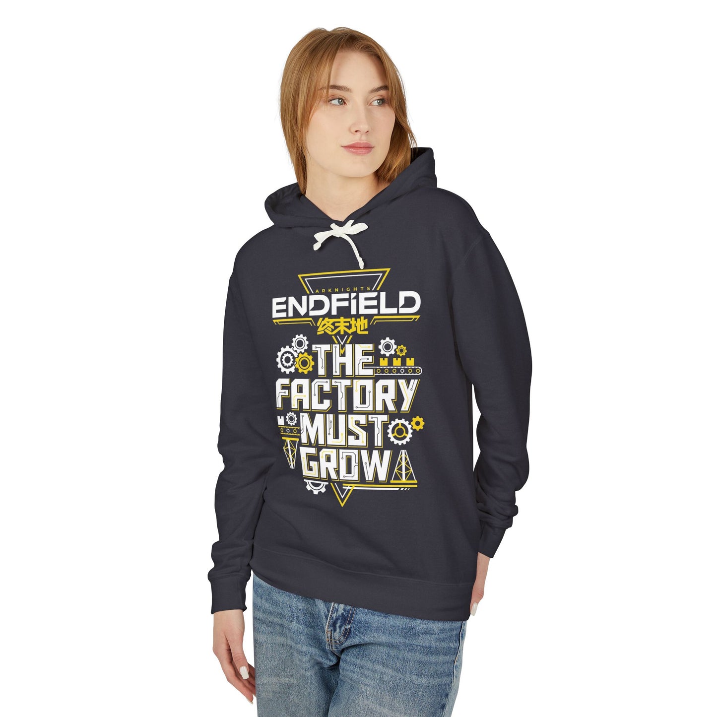 Arknights Endfield The Factory Must Grow Meme Factory Expansion Automation Endless Build Unisex Premium Hoodie