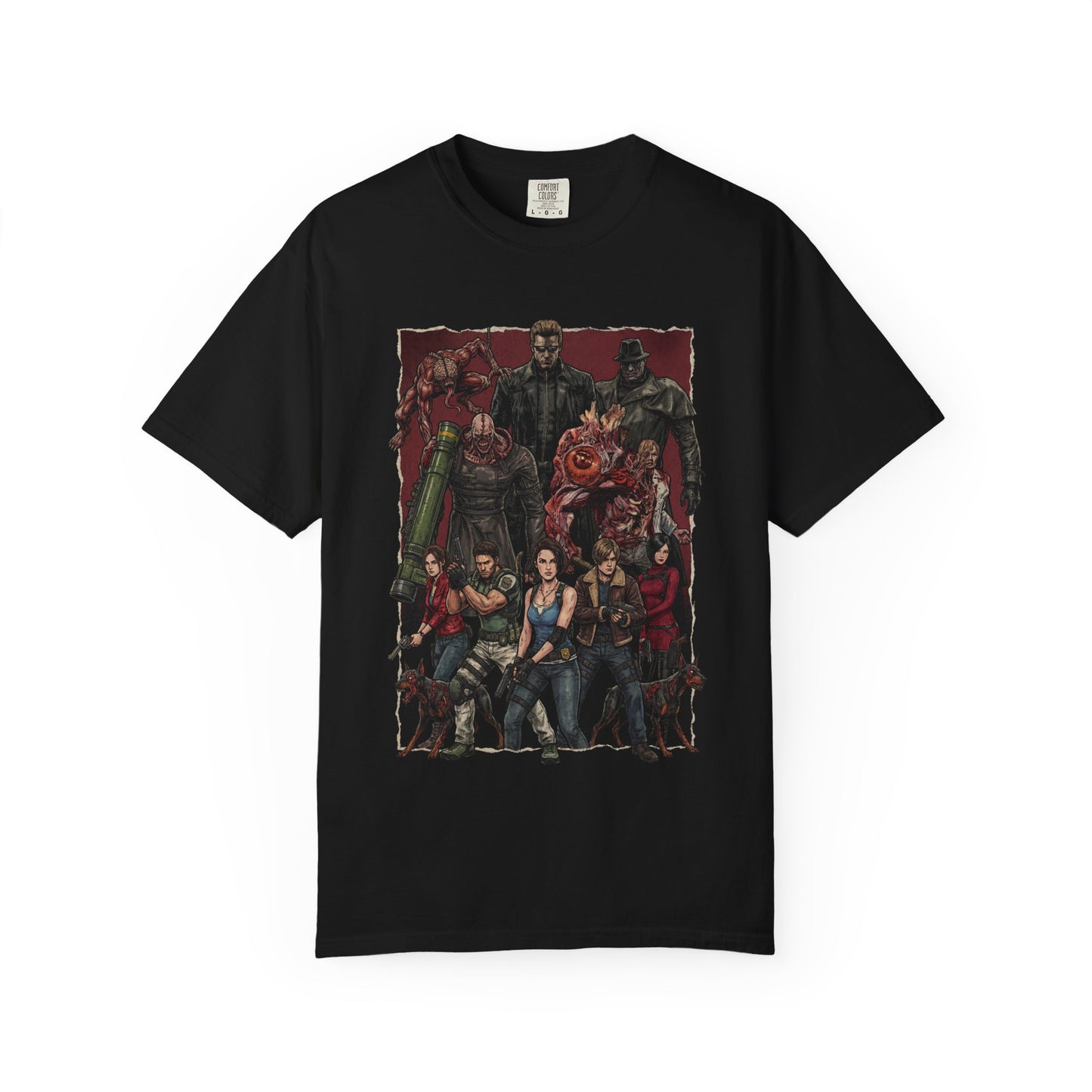 Resident Evil Nemesis Mr X Lickers Zombie Dogs Wesker Birkin Portrait Premium T-Shirt