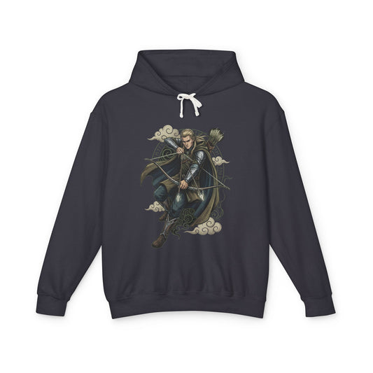Legolas LOTR Fan Art – Tall Lithe Elf Archer Golden Hair Portrait Unisex Premium Hoodie