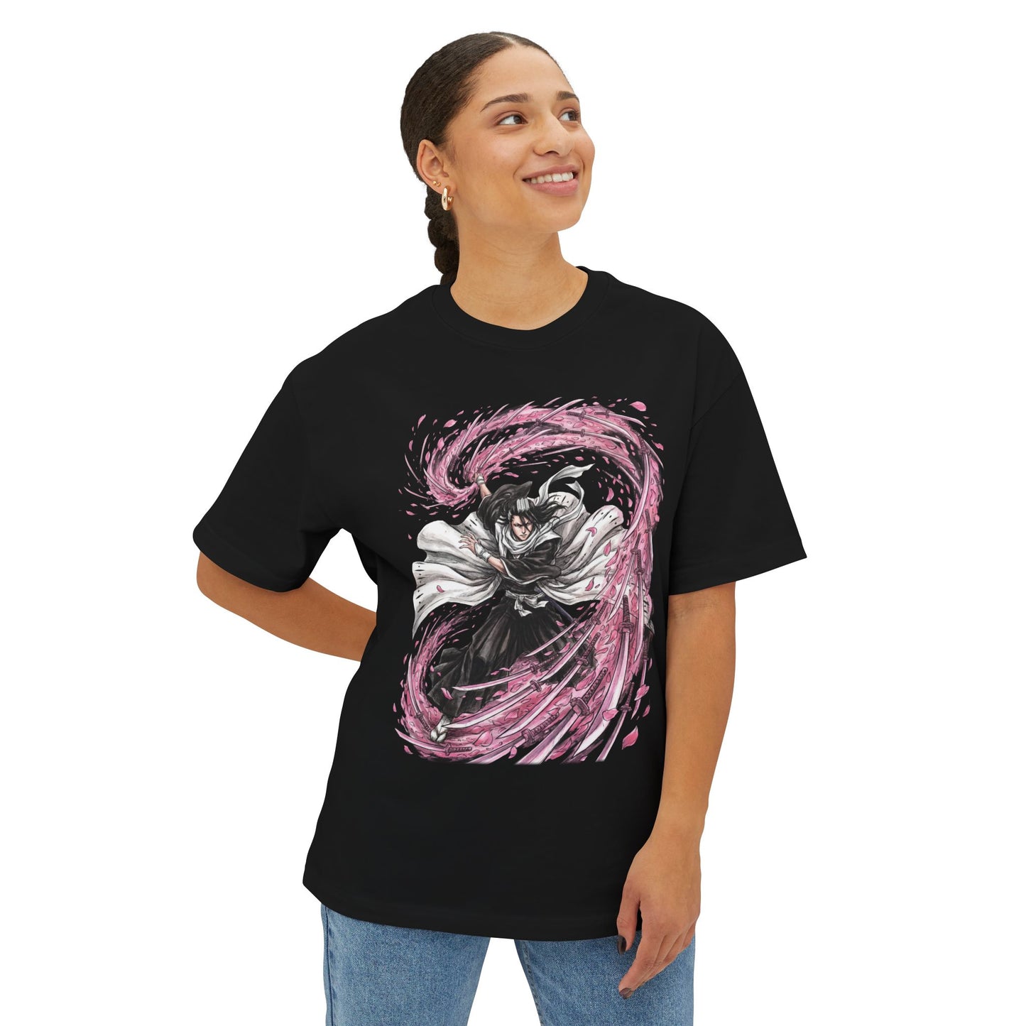 Byakuya Kuchiki Bleach Senbonzakura Petals Design Premium Oversized Unisex T-Shirt