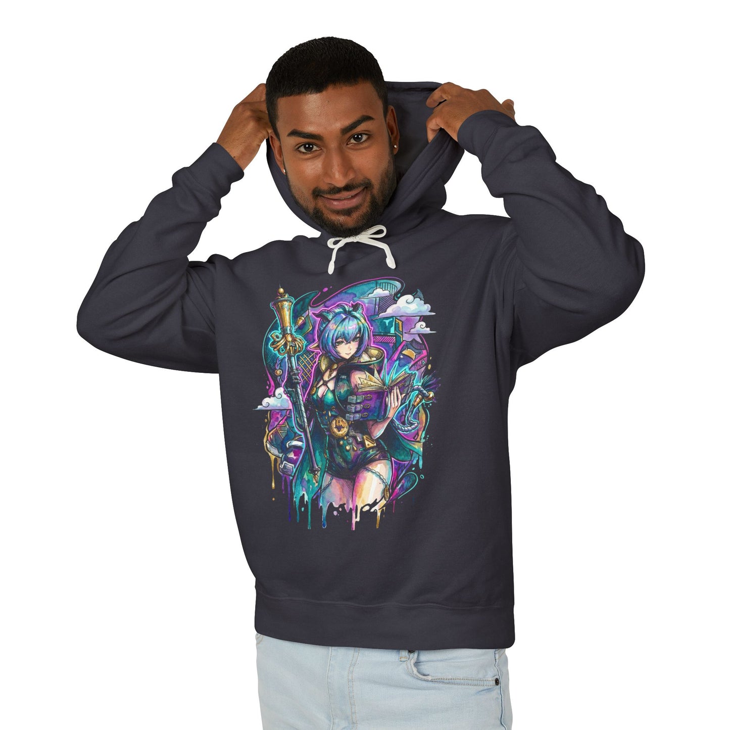 Zenless Zone Zero Lucia Elowen Cerulean Hair Goat Horns Art Unisex Premium Hoodie