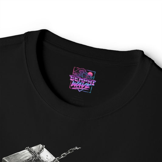 Nikke Grave Chained Coffin Monochrome Ink Fan Art Oversized T-Shirt