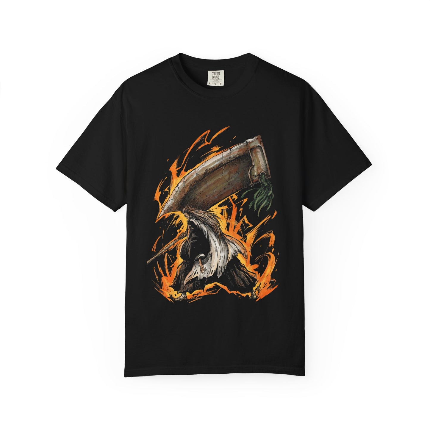 Bleach Kenpachi Zaraki Spiky Black Hair Portrait Premium T-Shirt