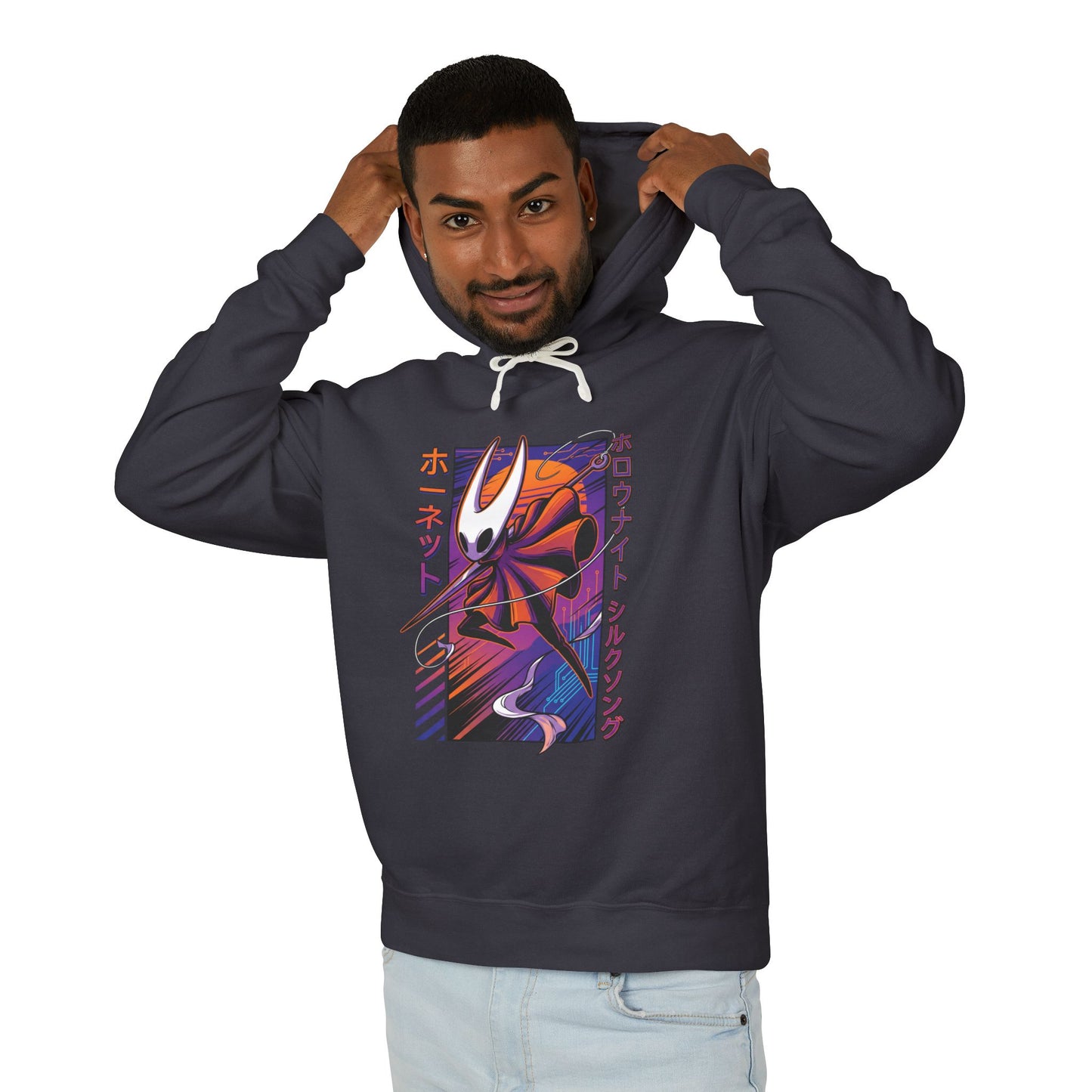 Hornet Silksong Vaporwave – Neon Needle Princess Unisex Premium Hoodie