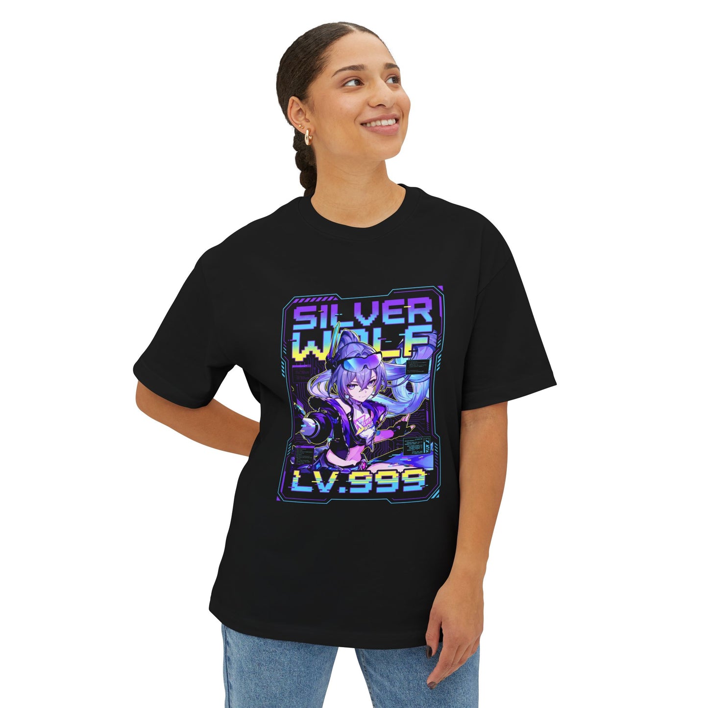 Silver Wolf Max Level: Purple Hair Icon Premium Oversized Unisex T-Shirt