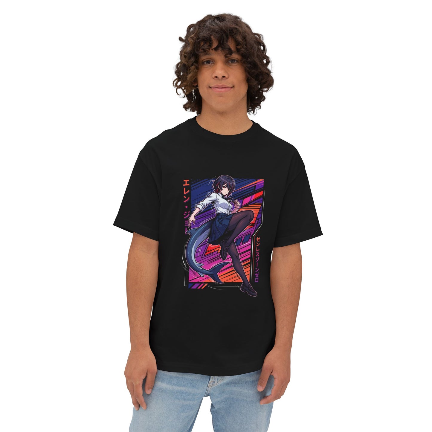 Ellen Joe Zenless Zone Zero 80s Neon Shark Tail Premium Oversized Unisex T-Shirt