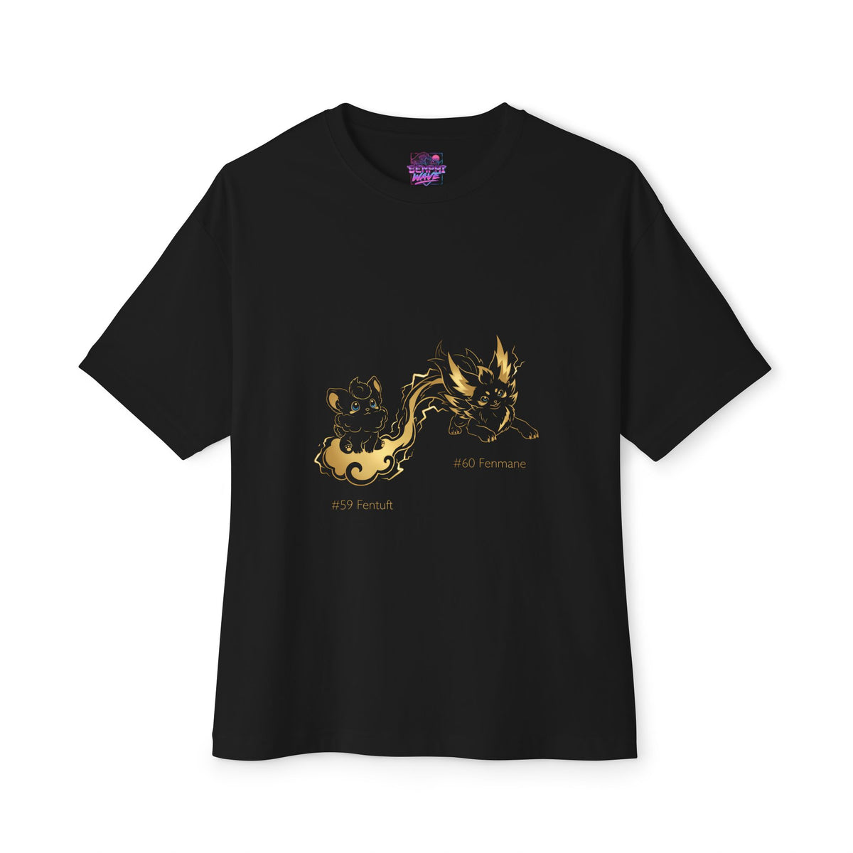 Fentuft Fenmane Aniimo Evolution Line Gold Line Art - Oversized Premium Tee