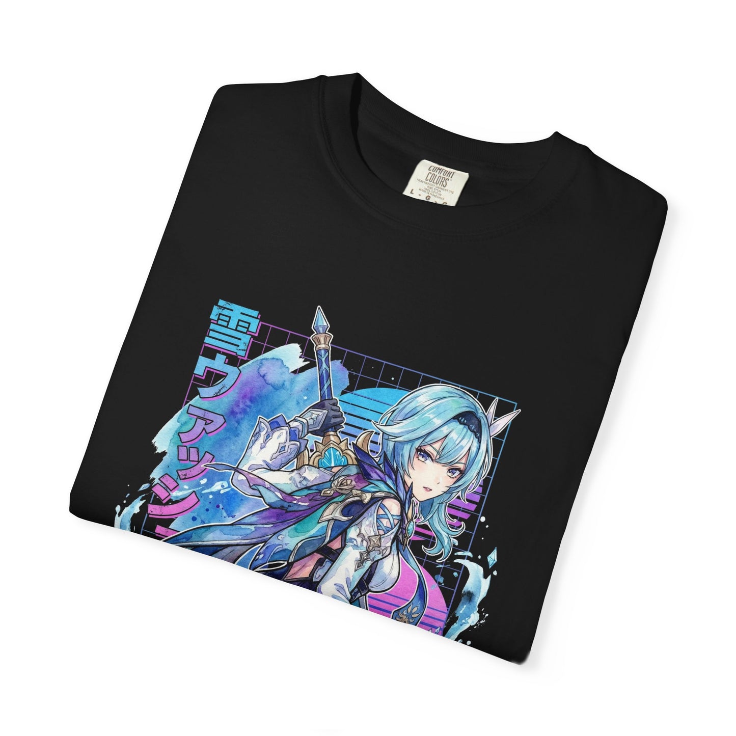 Eula Vaporwave Genshin Impact Synthwave Thigh Boots Icon Premium T-Shirt