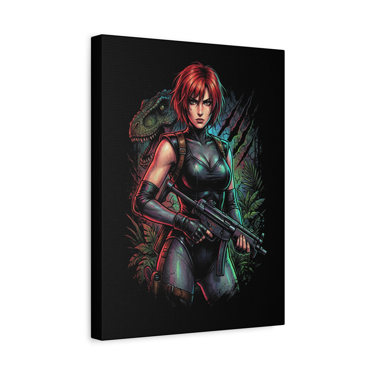 Dino Crisis Regina Red Hair Tactical Gear Portrait Canvas Print