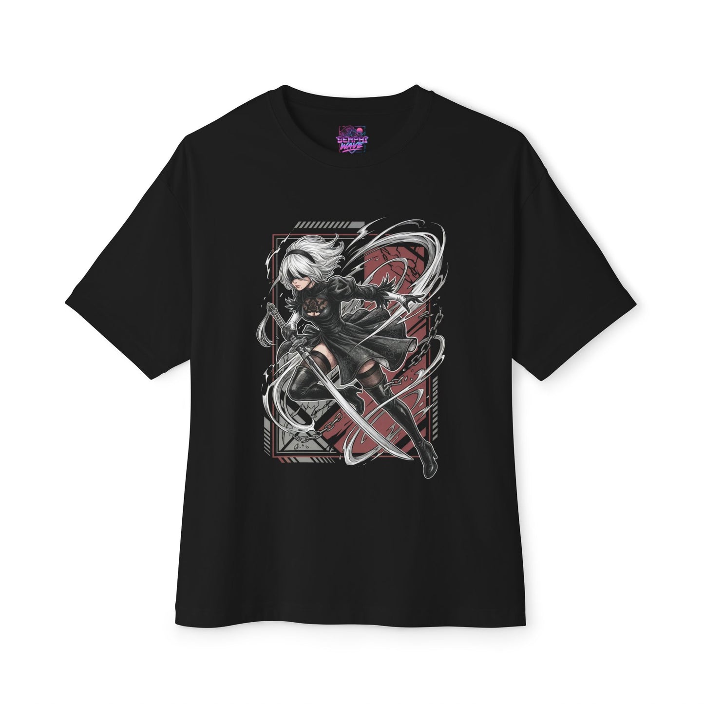 Nier Automata 2B T-Shirt | YoRHa Android Blindfold Katana Gamer Tee Premium Oversized Unisex T-Shirt