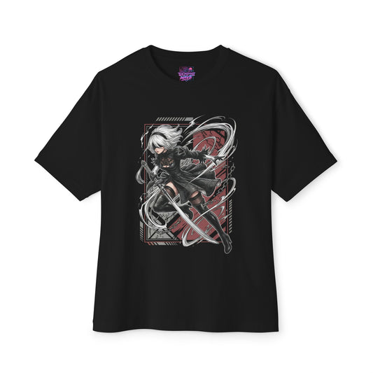 Nier Automata 2B T-Shirt | YoRHa Android Blindfold Katana Gamer Tee Premium Oversized Unisex T-Shirt