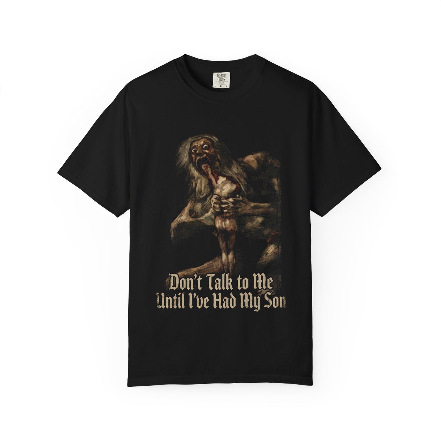 Saturn Devouring His Son Meme – Relatable Family Dinner Cursed Humor Devour me Daddy Premium T-Shirt