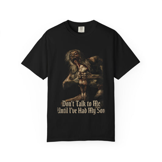 Saturn Devouring His Son Meme – Relatable Family Dinner Cursed Humor Devour me Daddy Premium T-Shirt
