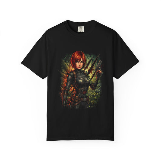 Dino Crisis Regina Guns Holster Red Ponytail Art Premium T-Shirt