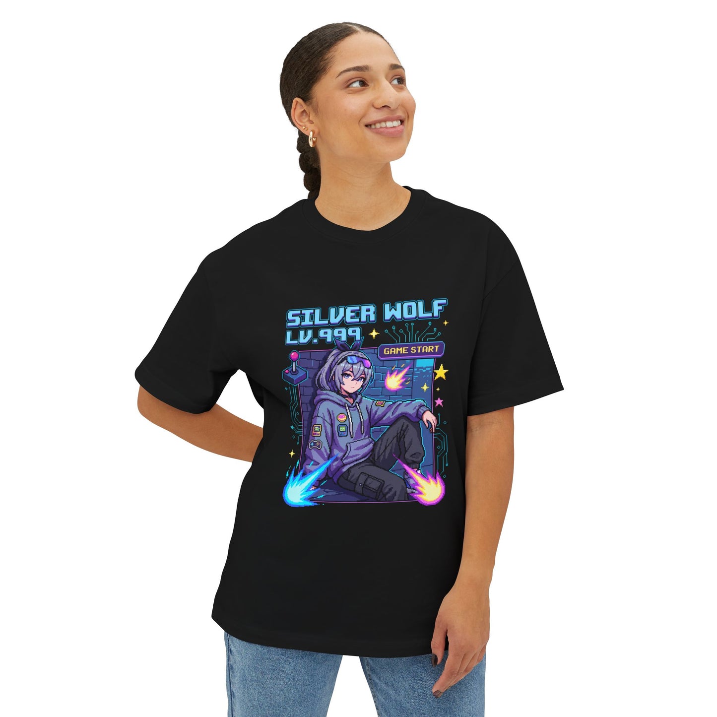 HSR Silver Wolf Lv.999: Digital Phantom Premium Oversized Unisex T-Shirt