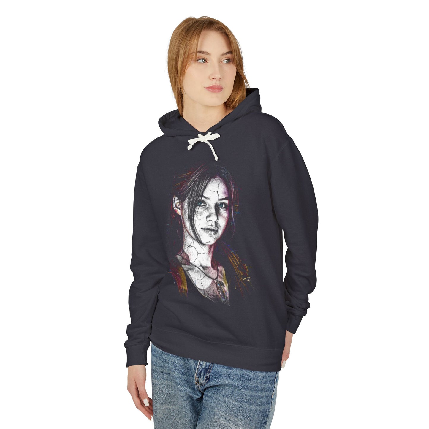 Claire Redfield RE2 Ponytail Leather Jacket Zombie Slayer Portrait Unisex Premium Hoodie