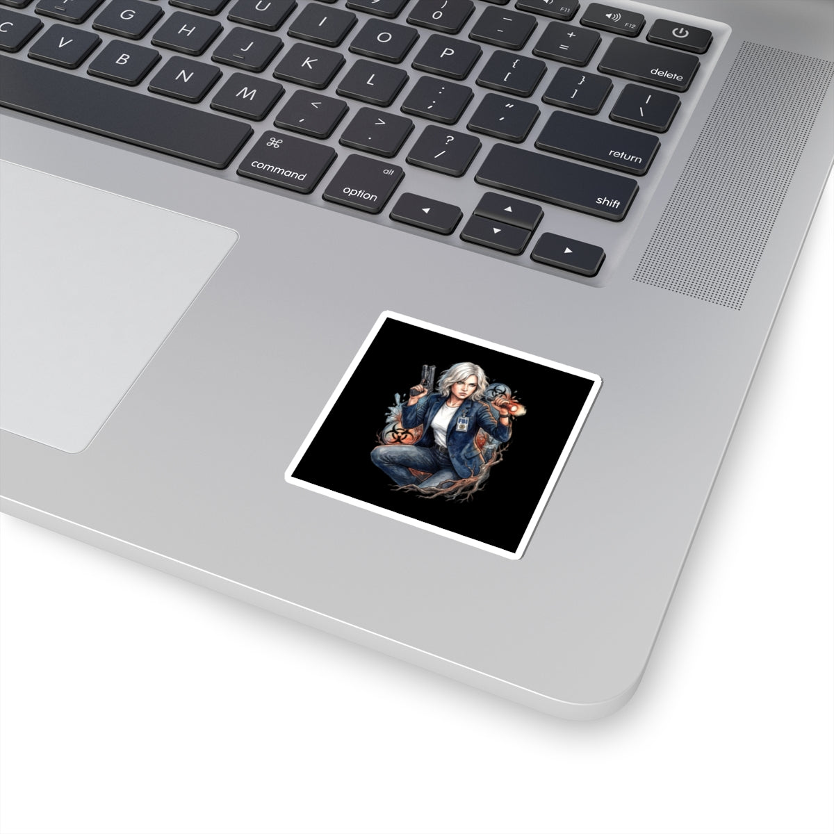 Resident Evil Requiem Grace Ashcroft Flashlight Pistol Crouch Sticker