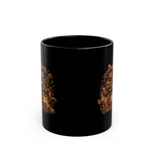 FNAF El Chip Beaver Sombrero Mandolin Fiesta Fan Art Black Mug