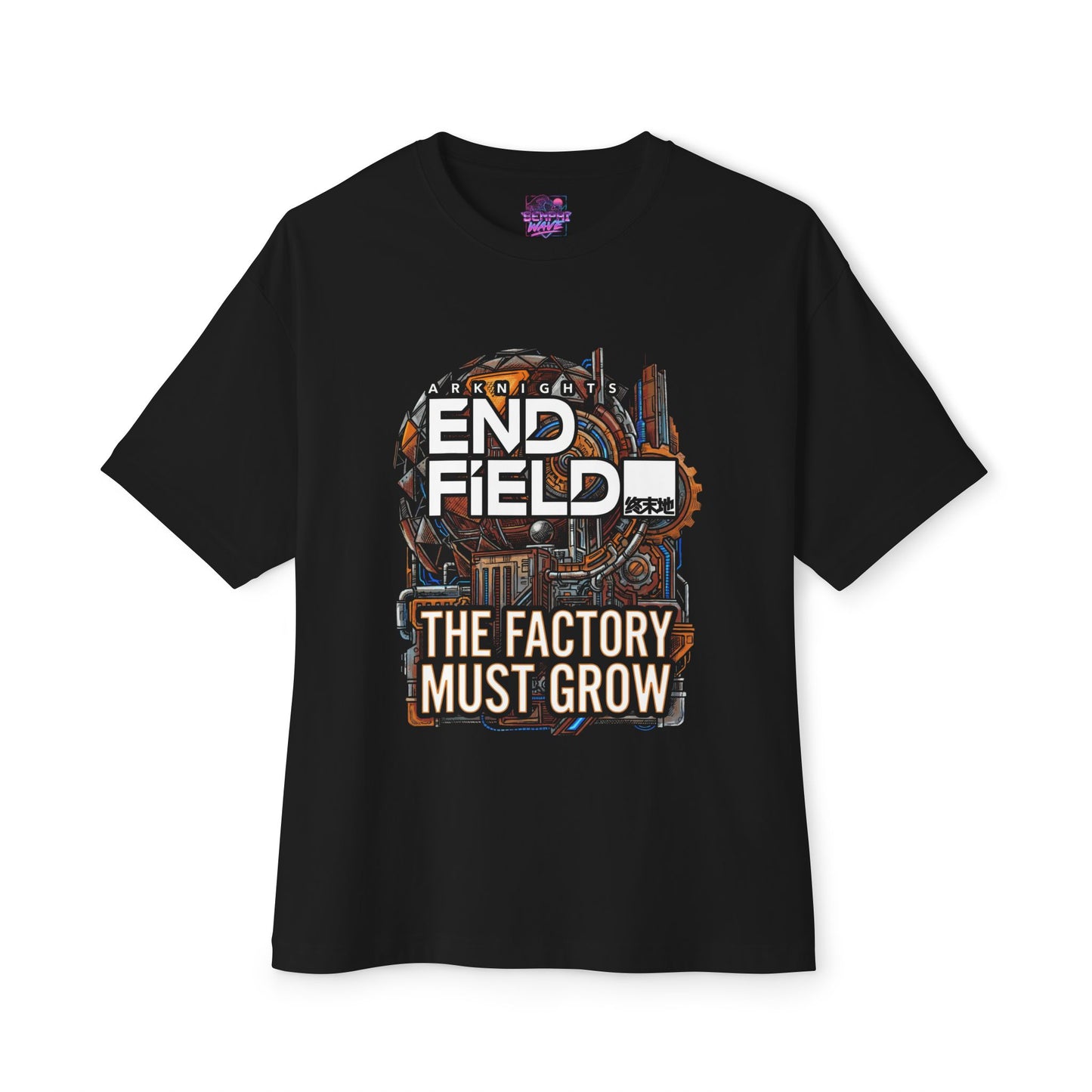 Arknights Endfield Factory Must Grow Meme Design Endless Factory Build Resource Chain Premium Oversized Unisex T-Shirt