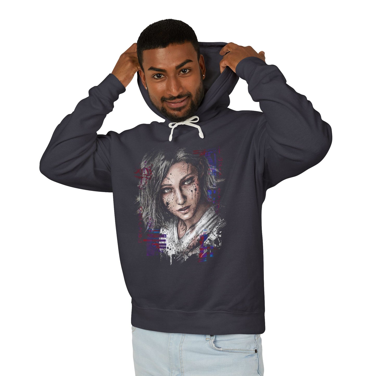 Grace Ashcroft Resident Evil 9 Deductive Puzzle Solver Portrait Unisex Premium Hoodie