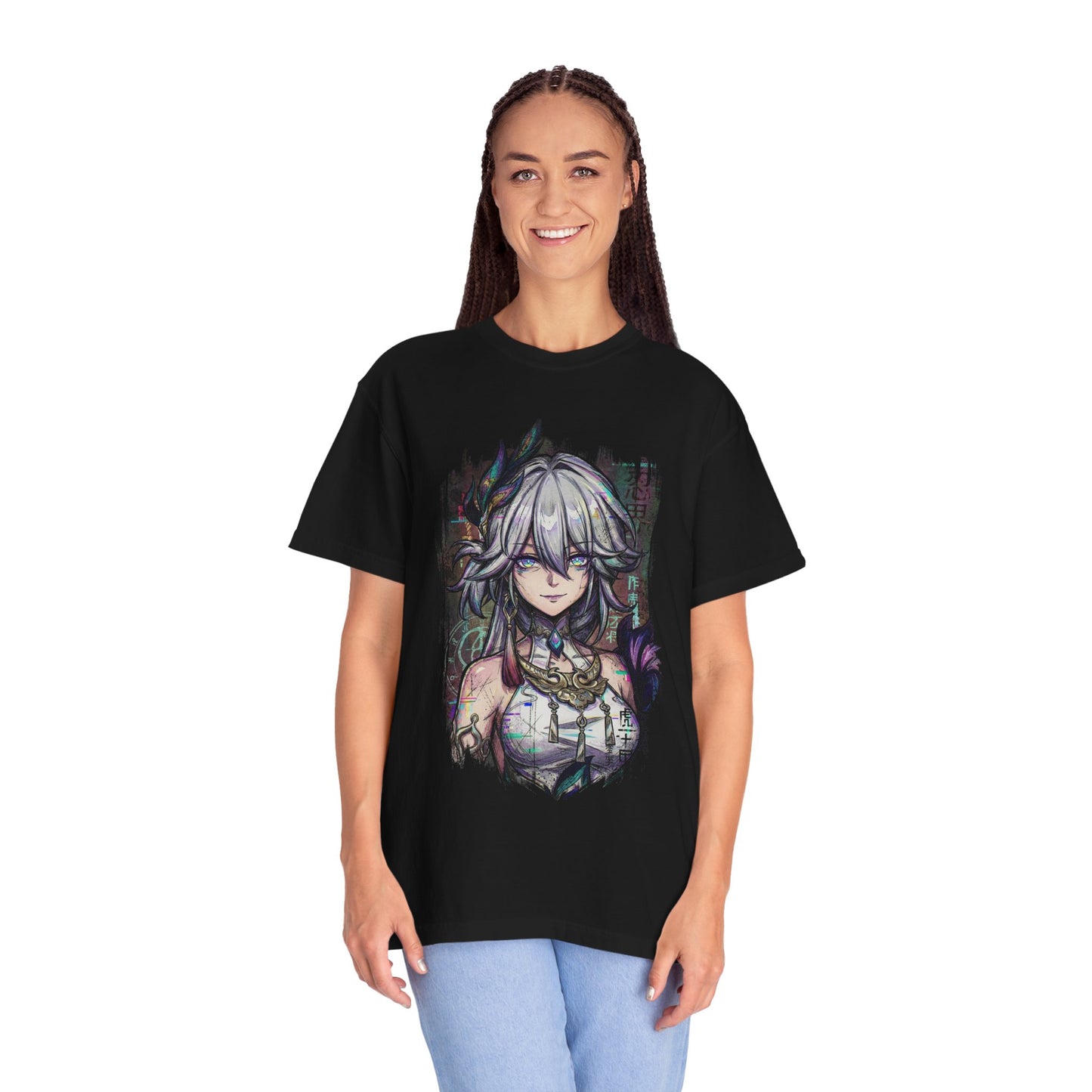 Yao Guang HSR Silvery White Hair Peacock Ponytail Icon Premium T-Shirt