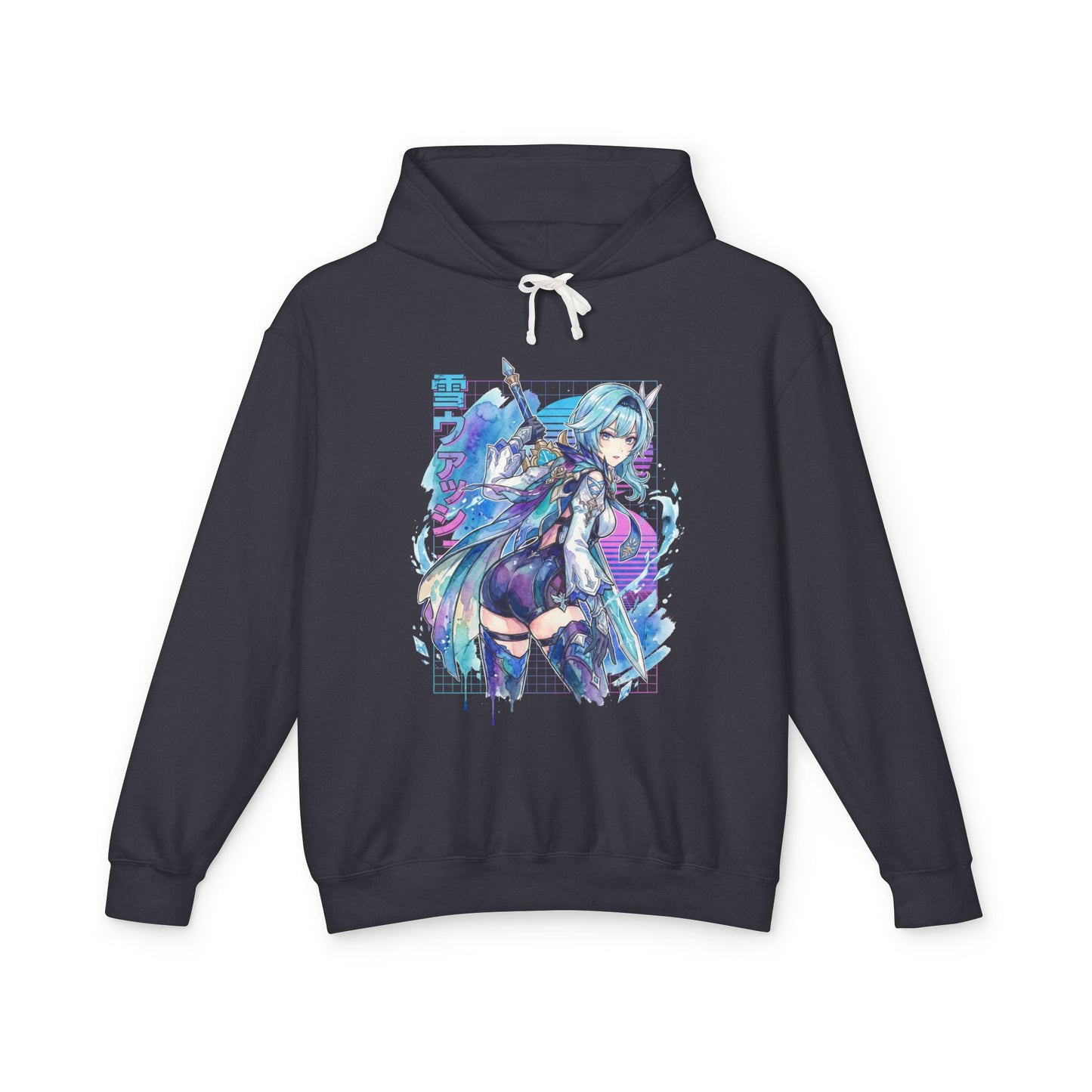 Eula Vaporwave Genshin Impact Synthwave Thigh Boots Icon Unisex Premium Hoodie