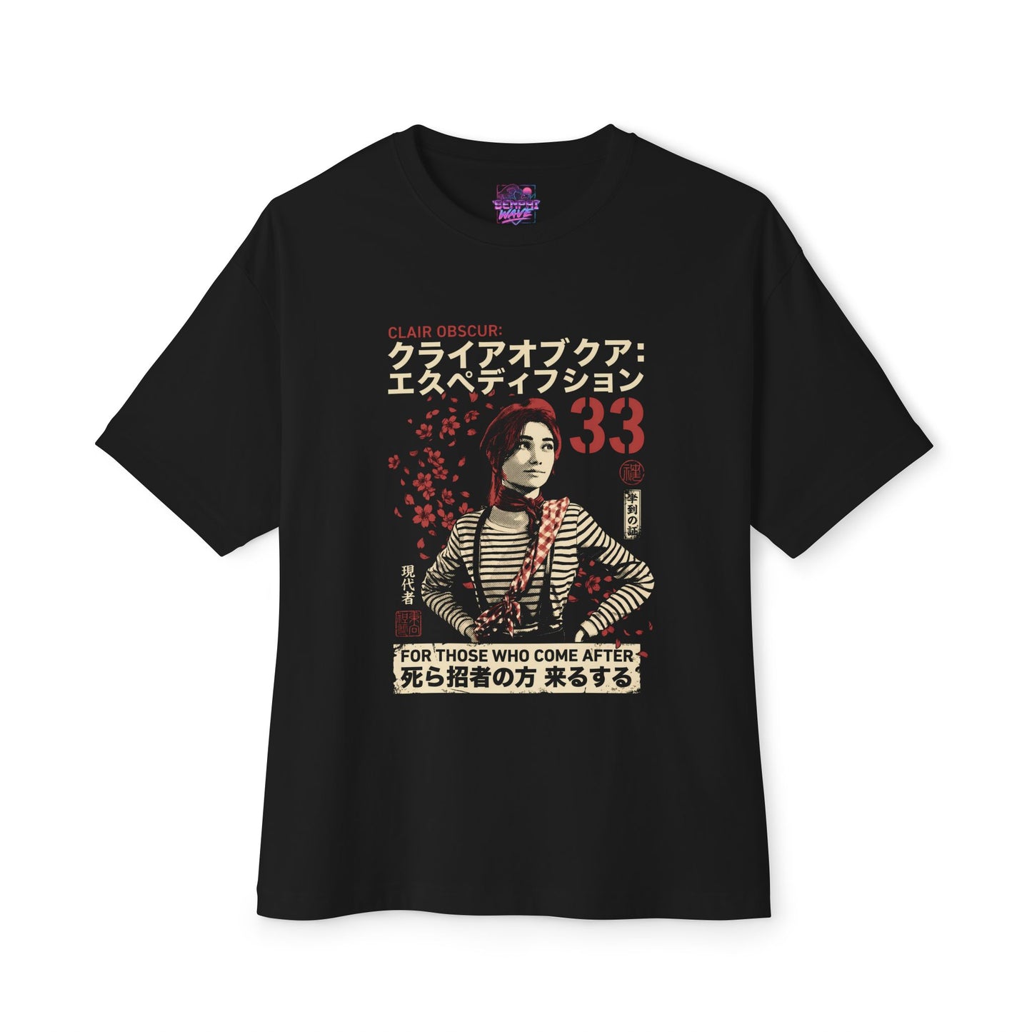 Clair Obscur Streetwear: Vibrant Red Petal Design Premium Oversized Unisex T-Shirt