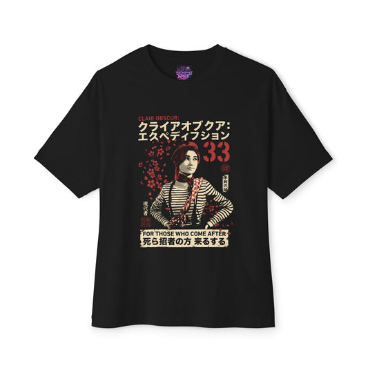 Clair Obscur Streetwear: Vibrant Red Petal Design Premium Oversized Unisex T-Shirt