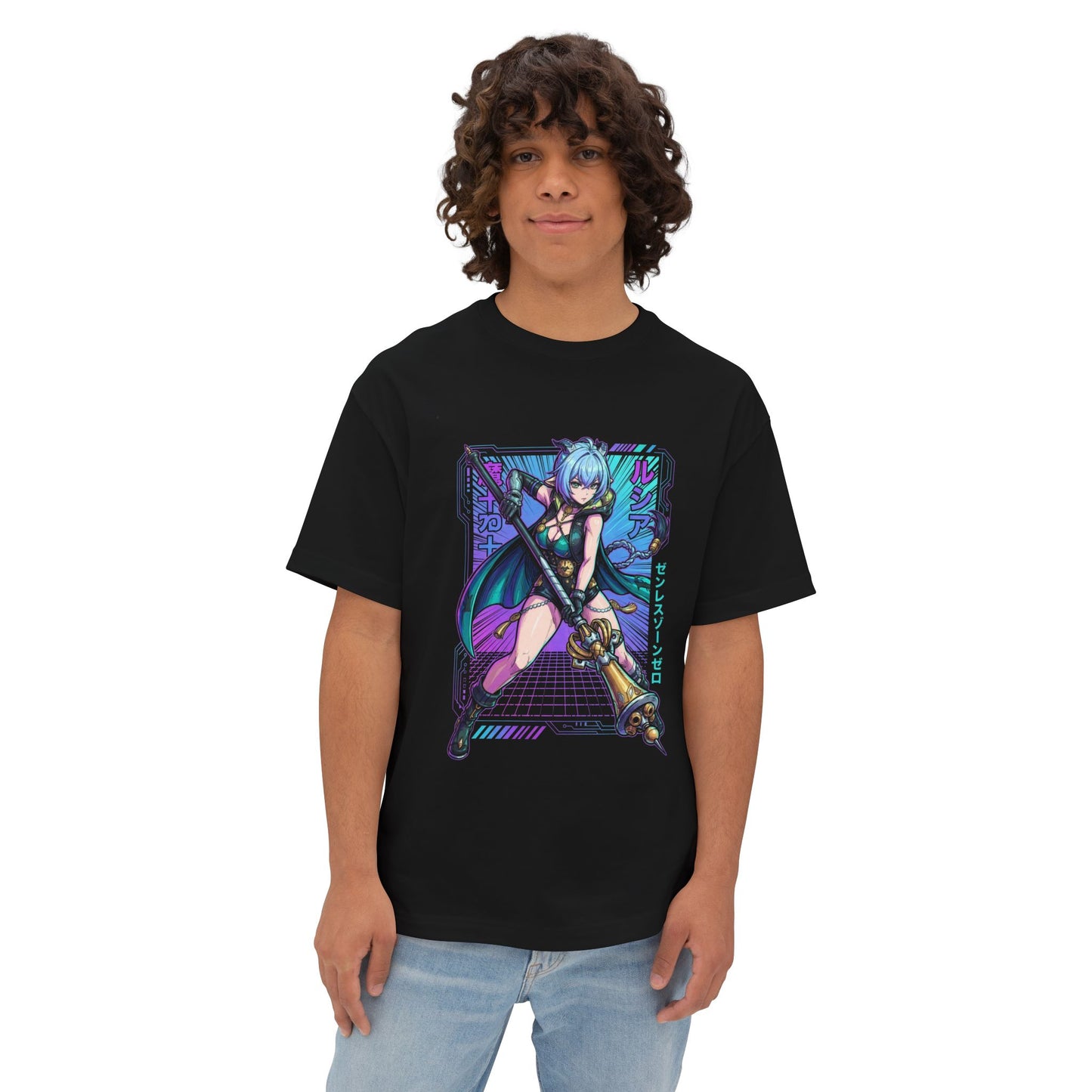 Zenless Zone Zero Lucia Elowen Retro Synthwave Ether Premium Oversized Unisex T-Shirt