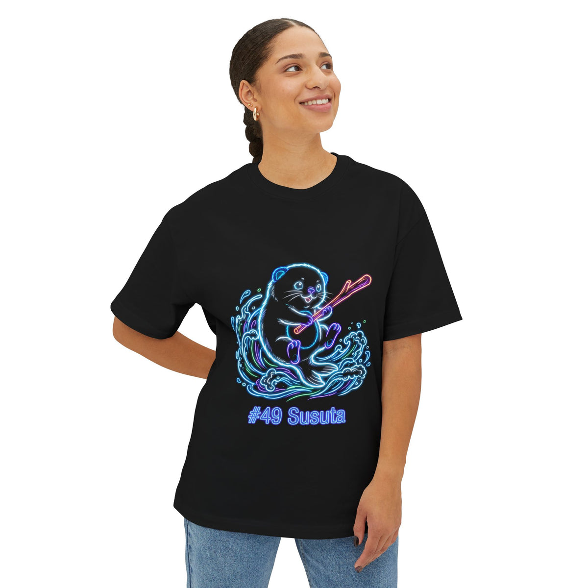 Susuta Aniimo Neon Glow Creature Art - Oversized Premium Tee