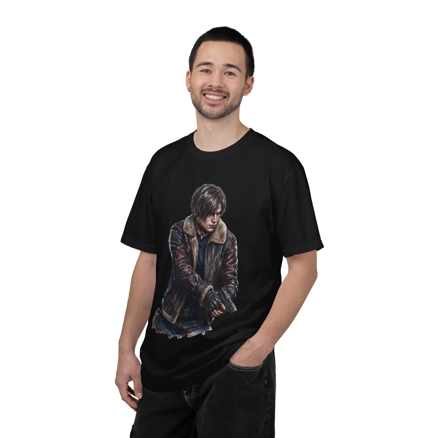 Leon Kennedy Resident Evil Requiem Older Gravel Voice Grunge Premium T-Shirt
