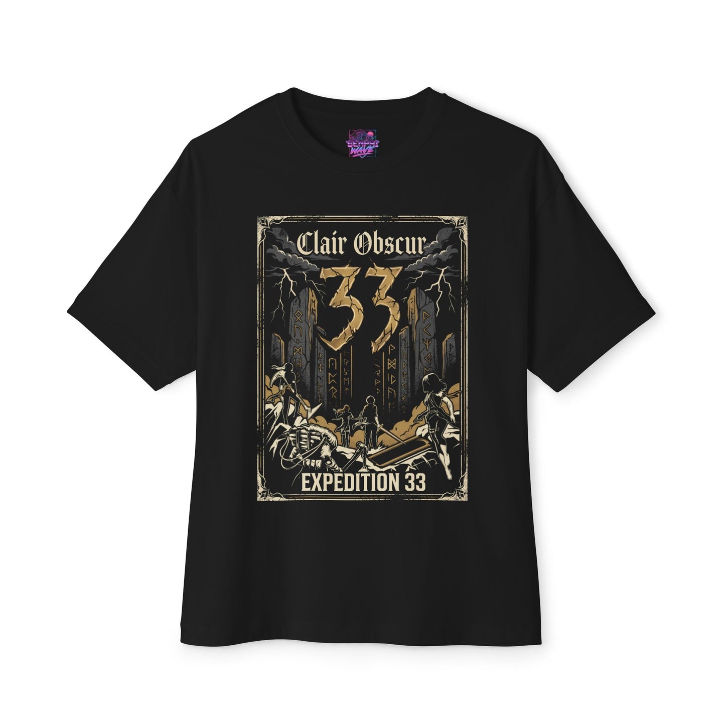 8-bit Retro Red Petal Streetwear: Clair Obscur Painterly Style Premium Oversized Unisex T-Shirt