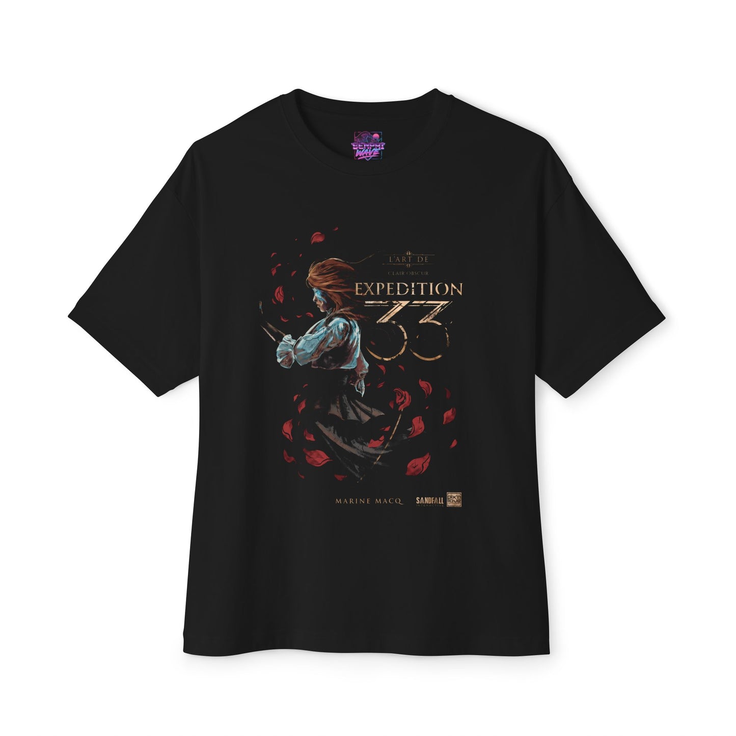 Maelle Clair Obscur Fan Art – Young Swordswoman Rapier Expedition Design Premium Oversized Unisex T-Shirt