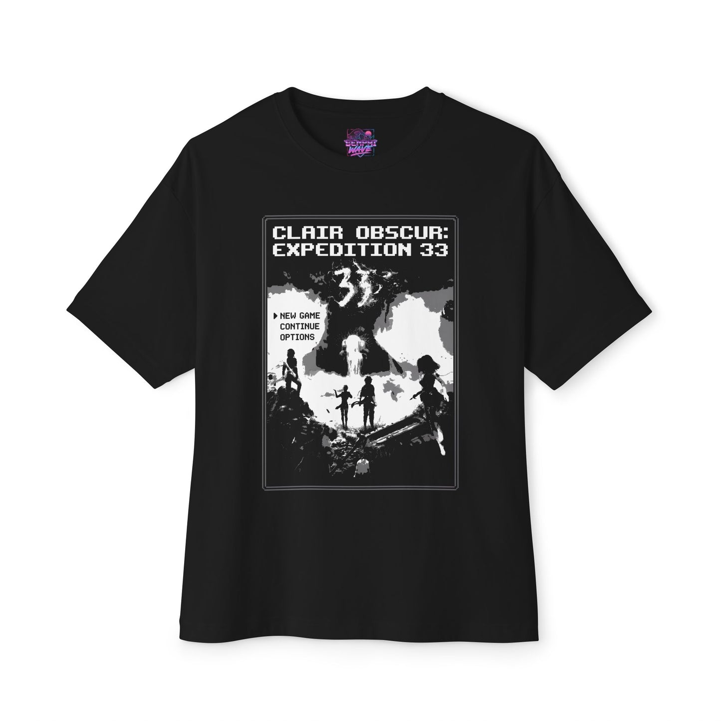 8-bit Retro Clair Obscur Expedition 33: Streetwear Red Petal Gommage facing The Paintress Premium Oversized Unisex T-Shirt