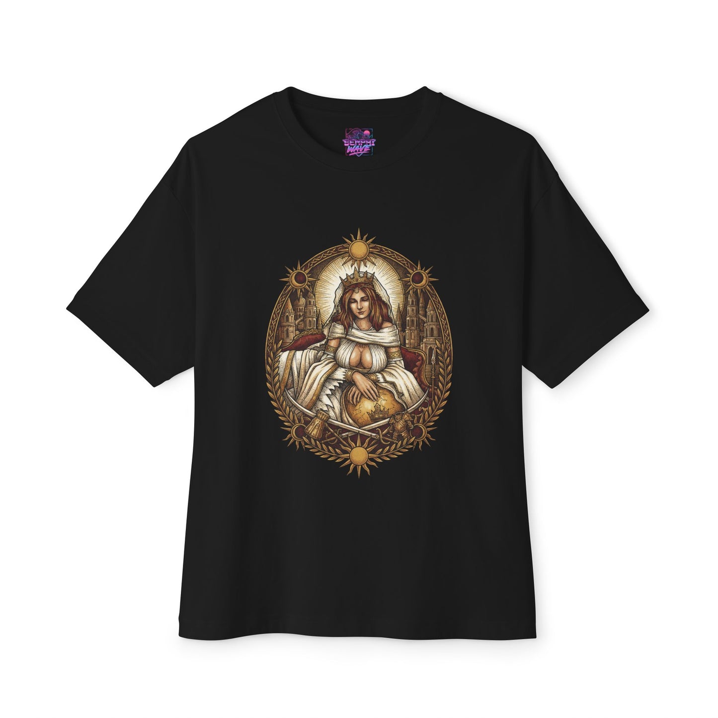 Gwynevere Radiant Goddess Dark Fantasy Portrait Premium Oversized Unisex T-Shirt
