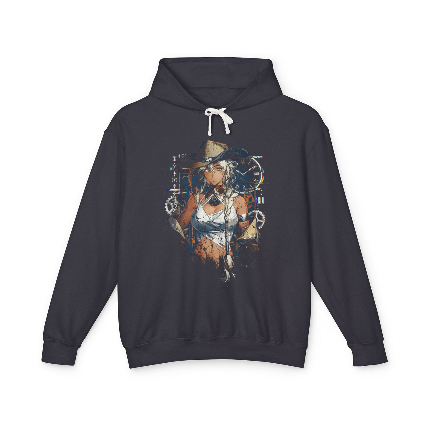 Argus Reverse 1999 Long Silver Hair Cowboy Hat Portrait Unisex Premium Hoodie